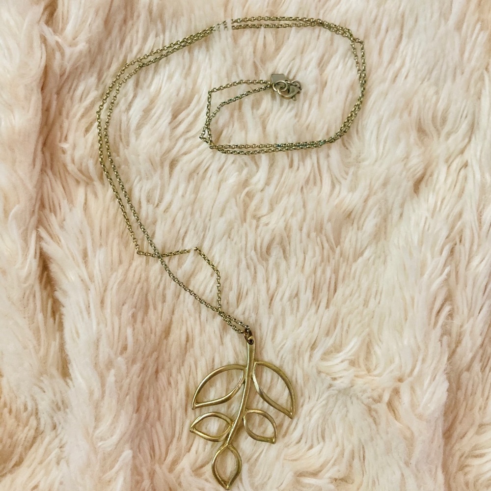 Banana Republic Gold Statement Necklace - Leaf